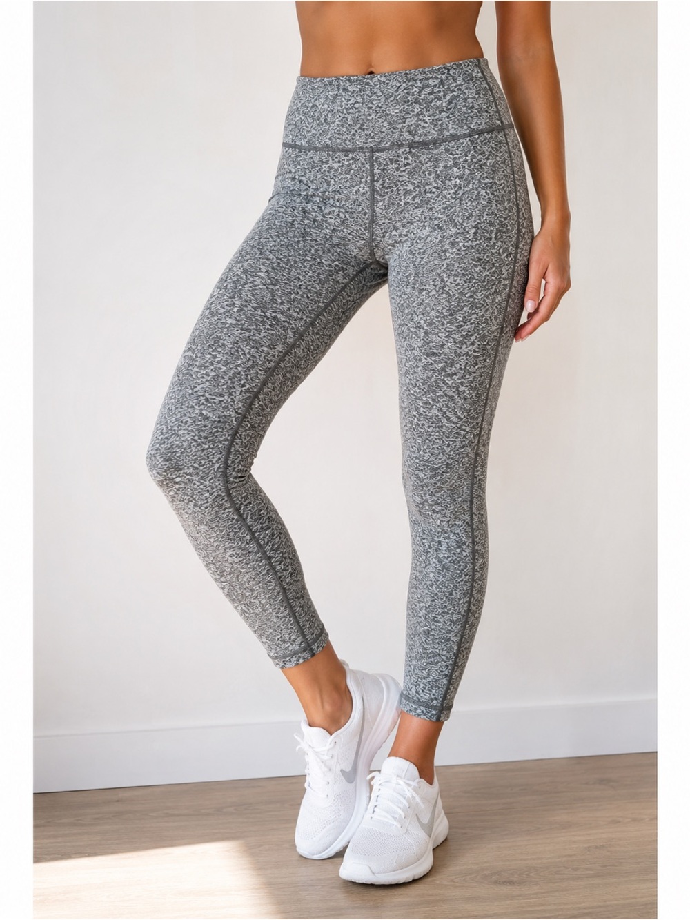 Zella Space Dye 7/8 Leggings Gray Yoga Athletic Pants M